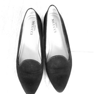 Sesto Meucci black suede low heel flat